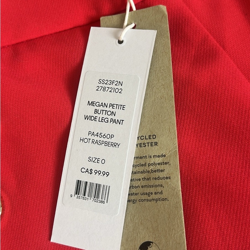 Megan Button Wide Leg Pant In Raspberry Pink - Picture 2 of 6